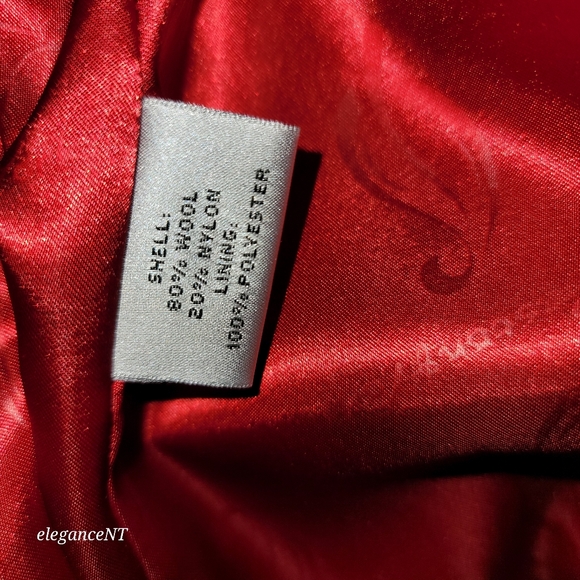 Preston & York Red Double Breasted Red Wool Coat Sz: 14 - Picture 9 of 9